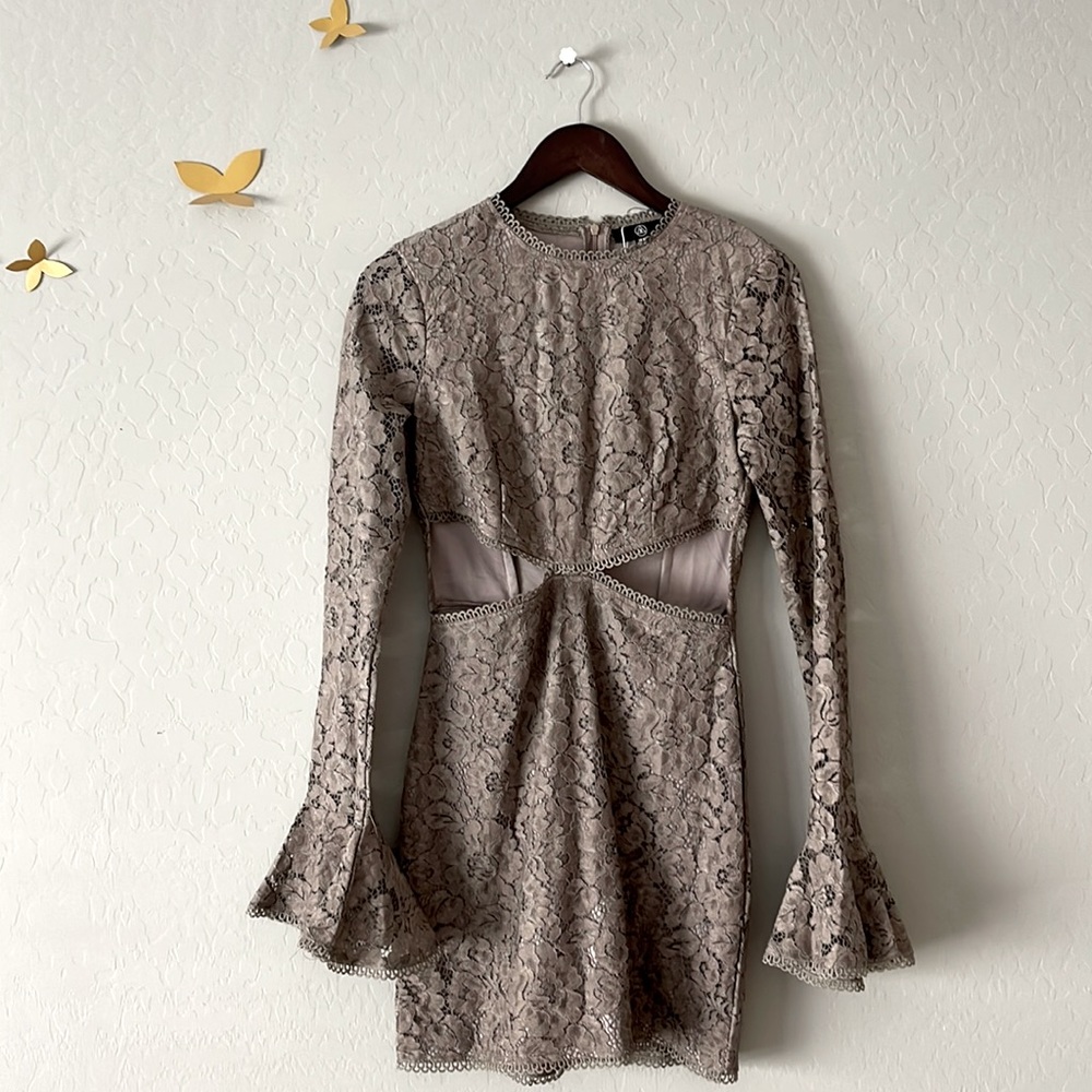 Lace cut-outing dress